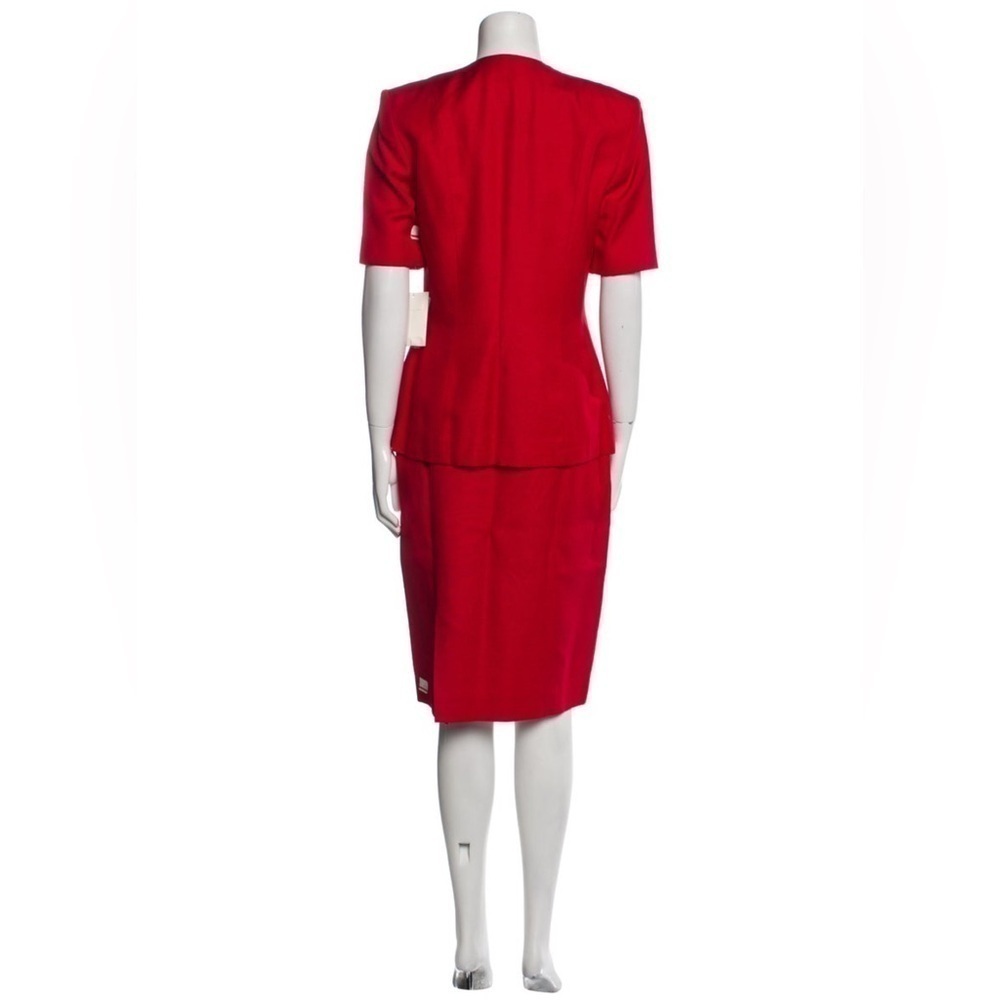 CHRISTIAN DIOR RARE! Vintage Old Money Red White Skirt Jacket Power Suit Set NWT - Picture 3 of 7